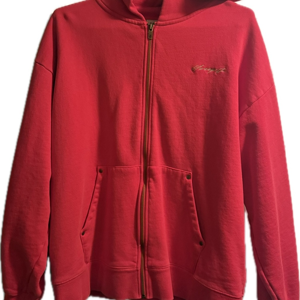 YoungLA Zip-Up Red/Gold Hoodie